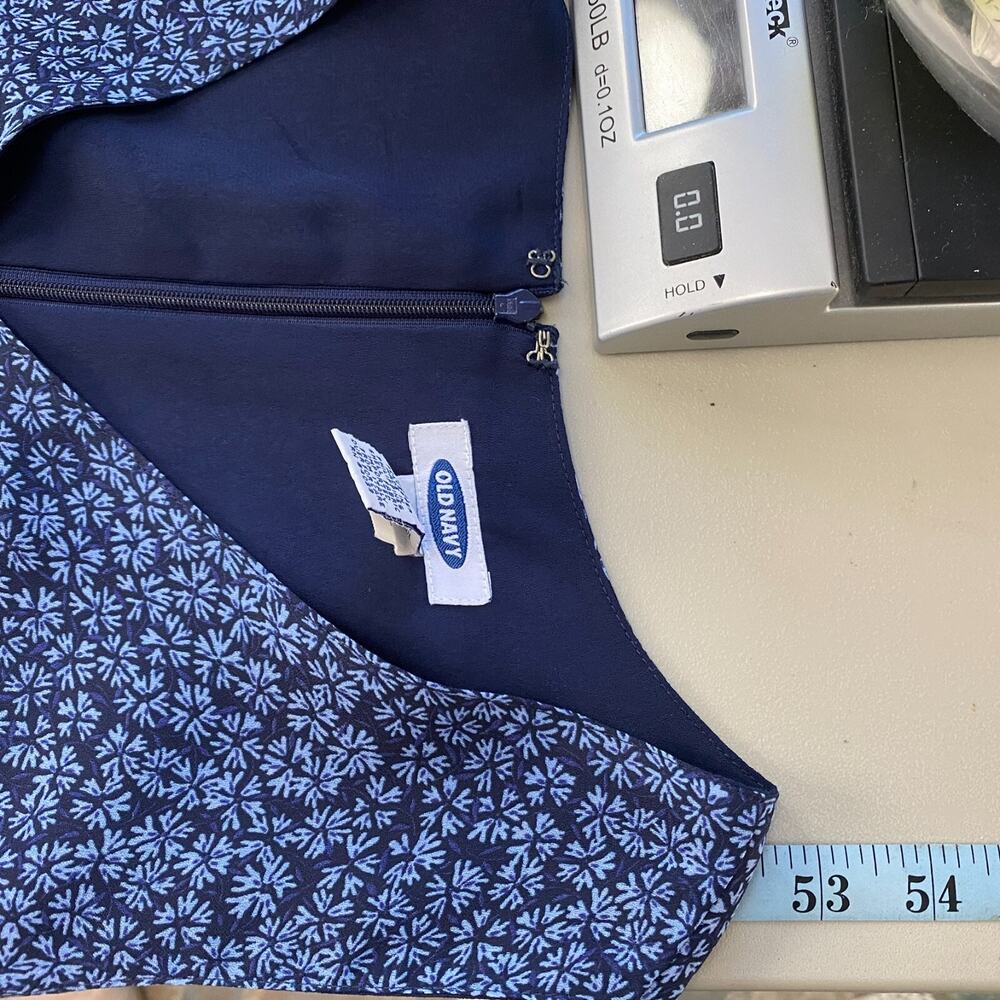 Vintage 90s Old Navy Maxi Dress Womens 6 Blue Dark Floral Dainty Cottage Sheath - Picture 9 of 12
